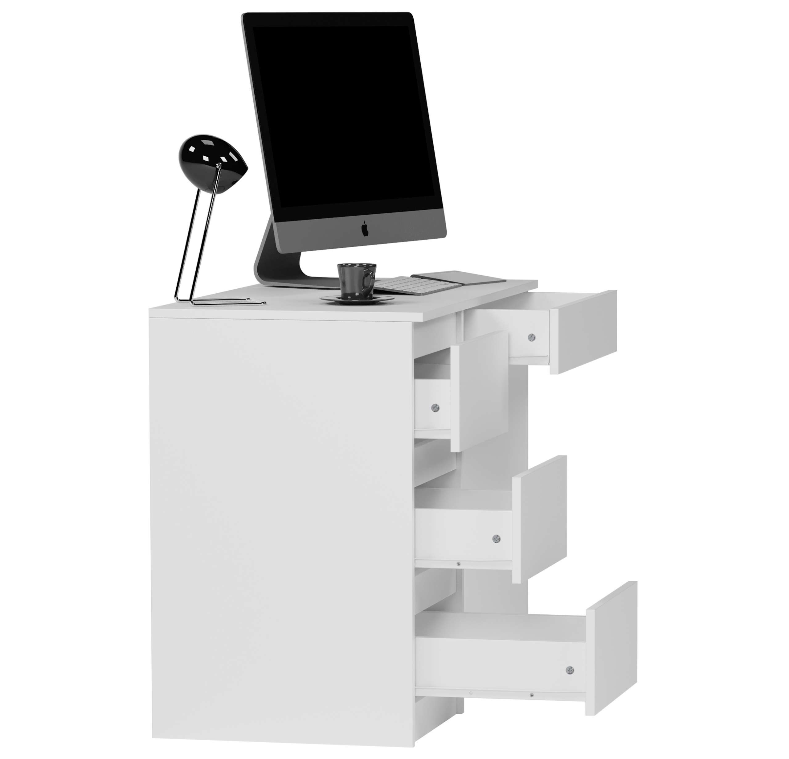 Meble Biurko komputerowe stolik 96cm białe N34