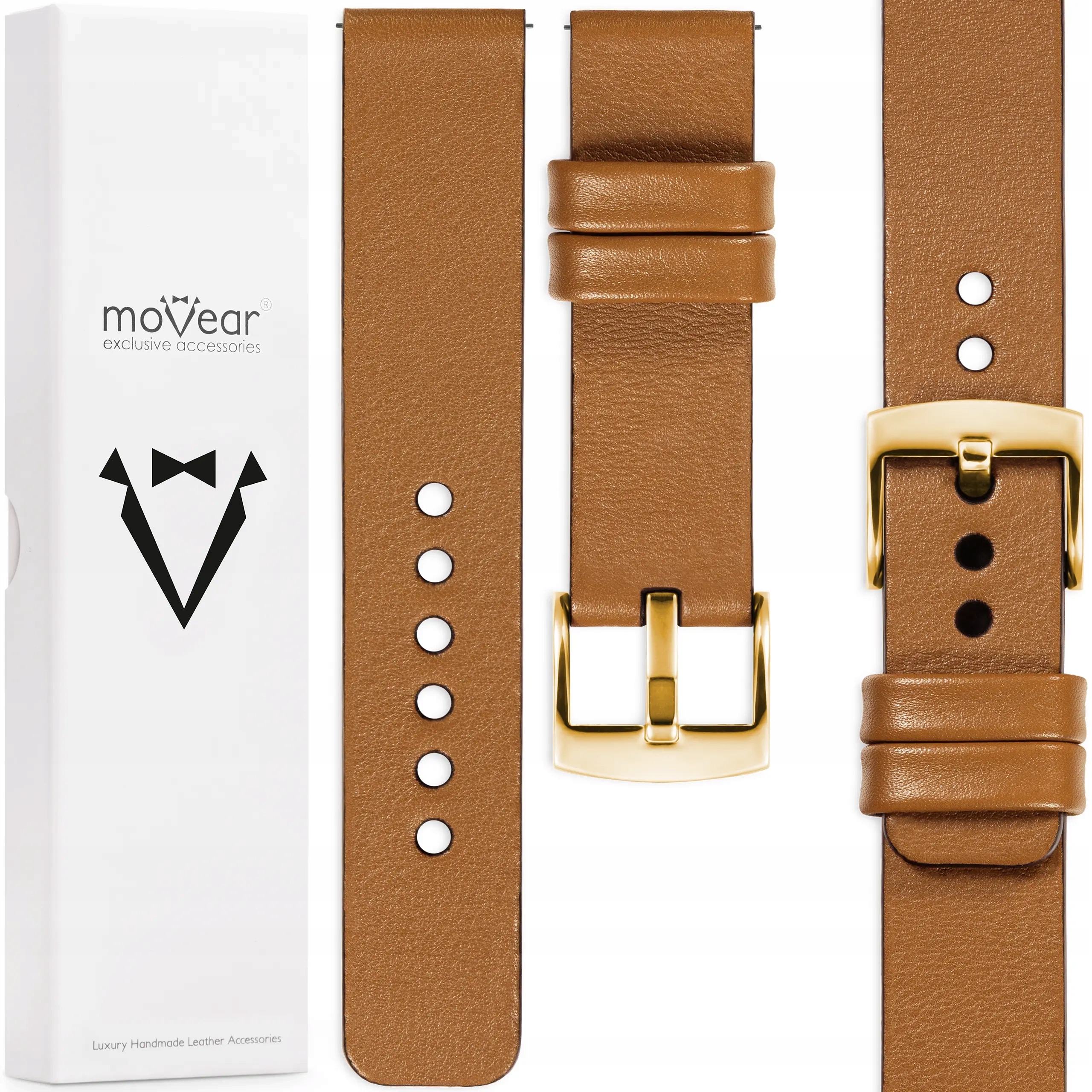 Exkluzivní řemínek 20 mm pro hodinky, elegantní, stylový, světle hnědý