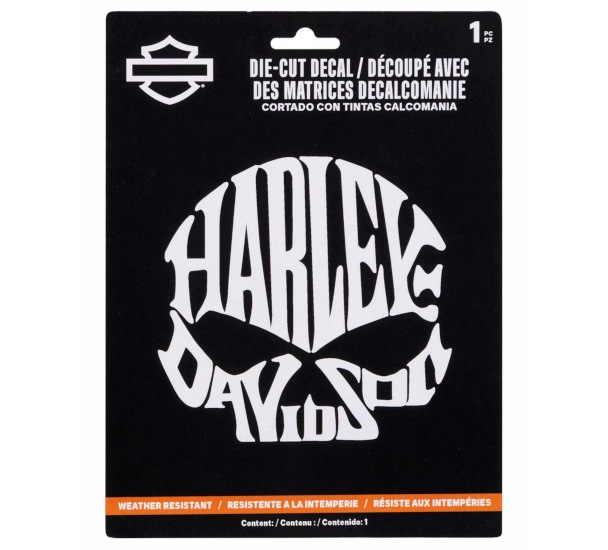 Naklejka Harley Davidson Willie G Skull White Vinyl