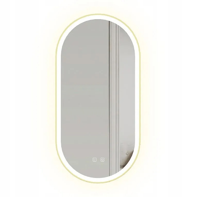 Oválne Kúpeľňové Zrkadlo Led Rea 50x100 cm Podsvietené Závesné Protipar