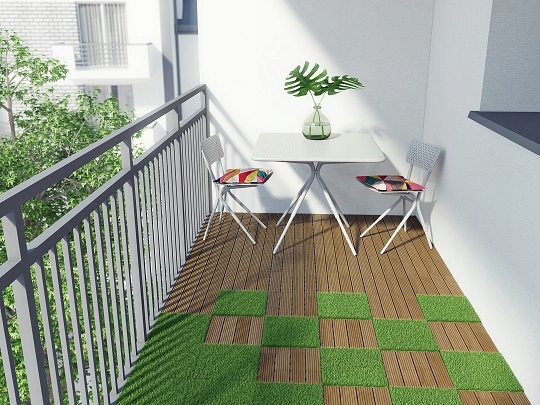 Podest kompozytowy na taras - sztuczna trawa 6 szt Szerokość 0.3 m