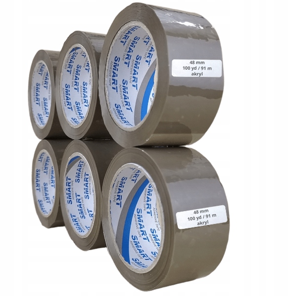 

Taśma pakowa 48/91 brązowa 48mm 91m /100yd 6 szt