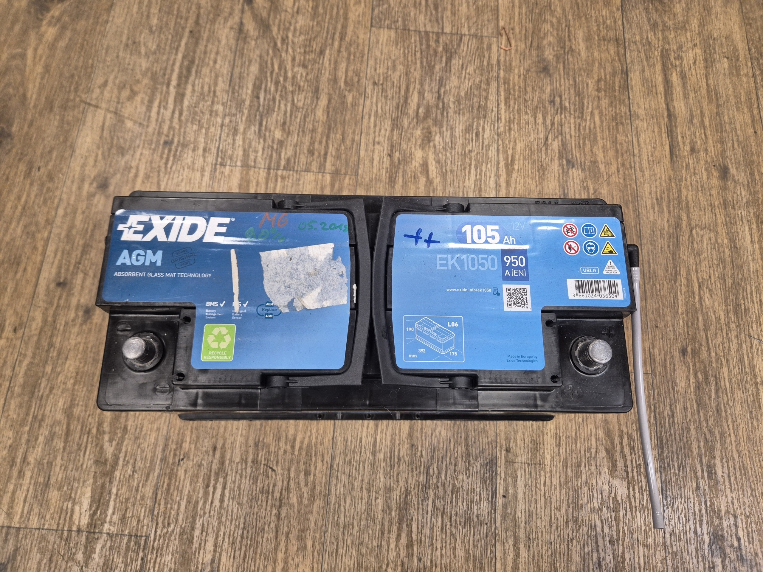 batteria BATERIA AGM EXIDE 105Ah 950A 2019 anno STAN 90%