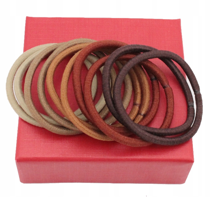 

Gumki Do Włosów Beże Brązy Zgrzew Grube 10 Sztuk