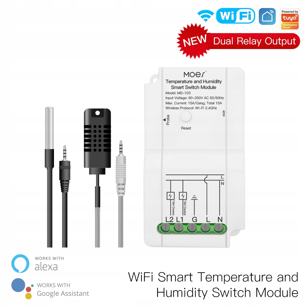

Przekaźnik Wifi czujnik temperatury termostat Tuya