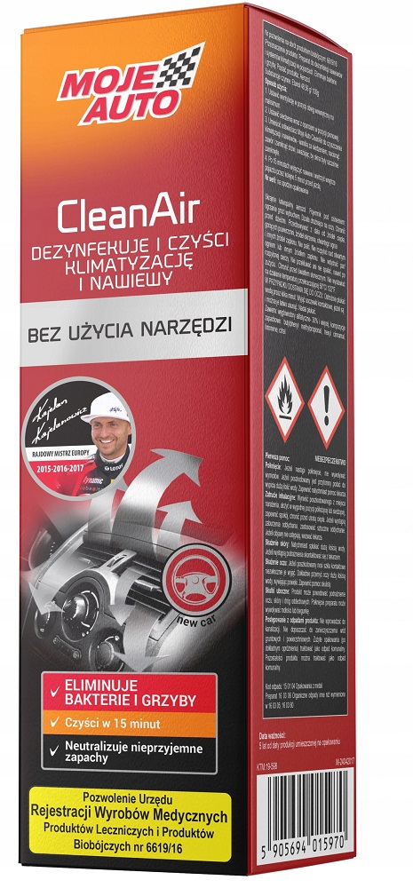 ODŚWIEŻACZ KLIMATYZACJI I NAWIEWÓW CLEANAIR