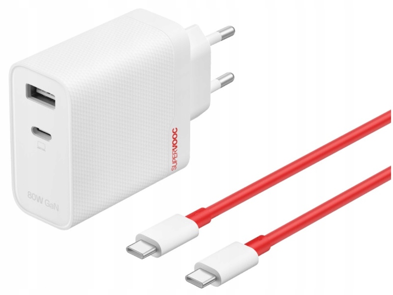 Ładowarka sieciowa Oneplus SuperVOOC GaN 80W Biały Kabel Usb-c Usb-c