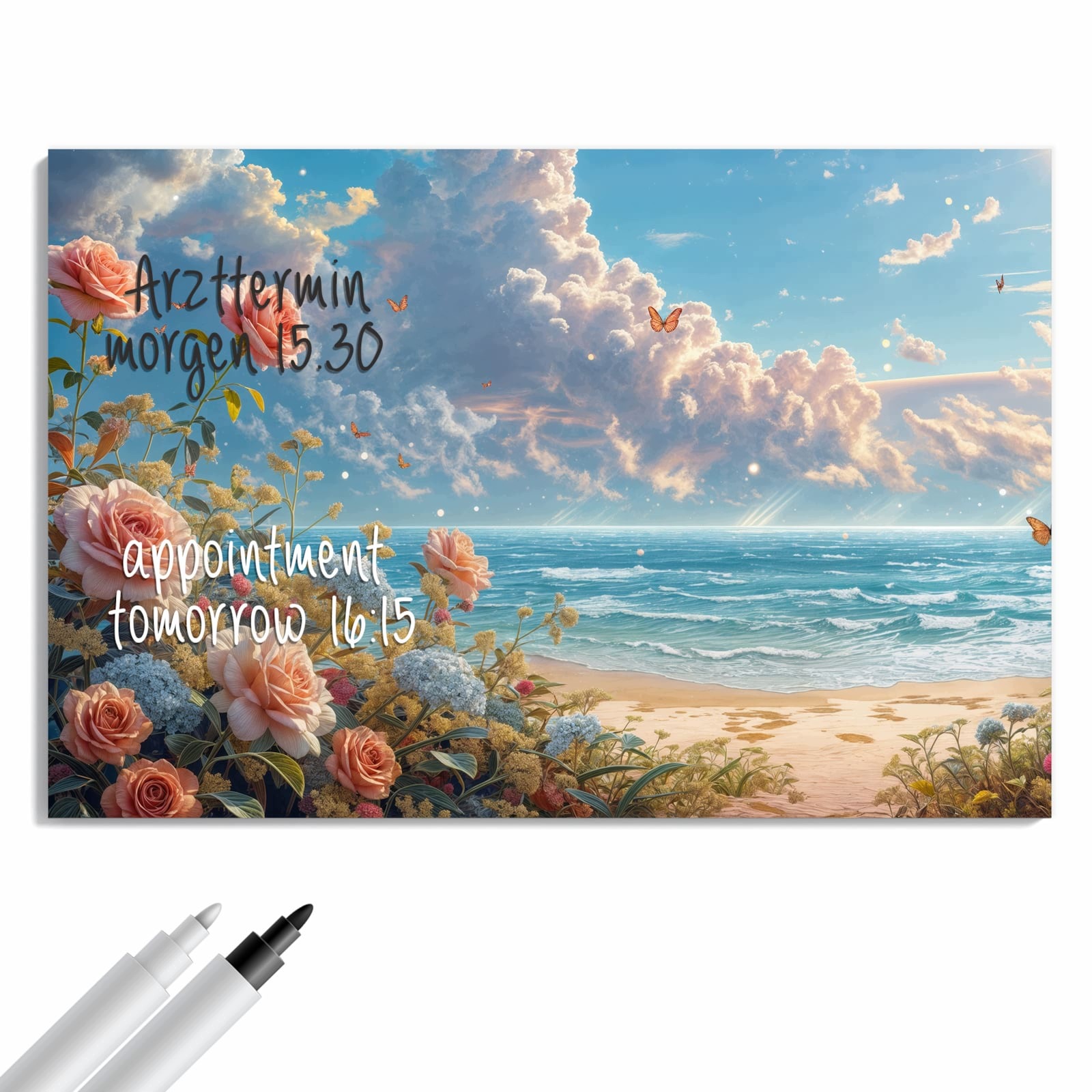 Magnetická tabule Czas na pláže Růže 90 × 60 cm