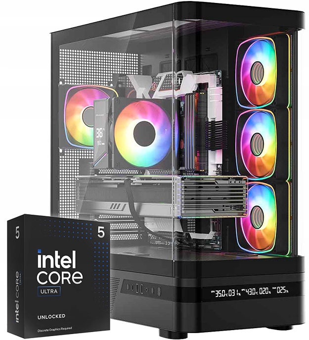 Komputer Gamingowy AQ200 Ultra 5 245K SSD2TB 2TB 32GB RTX5060TI 16GB Wifi