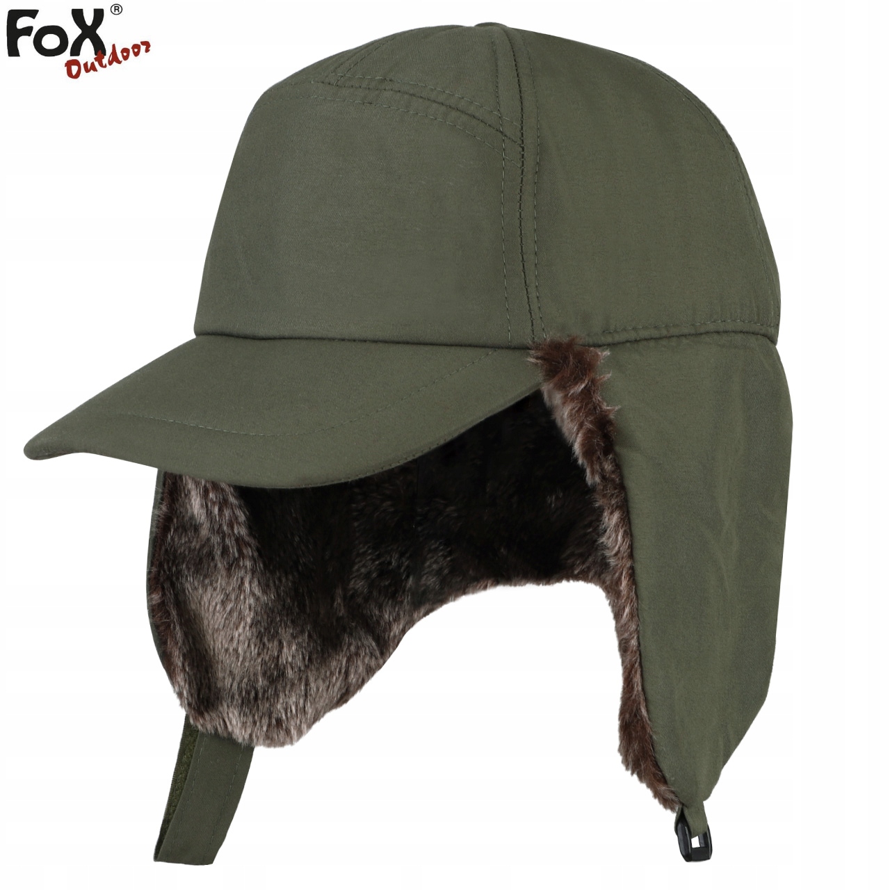CZAPKA USZATKA ZIMOWA MĘSKA FOX TRAPPER OLIVE EAN (GTIN) 4044633216427
