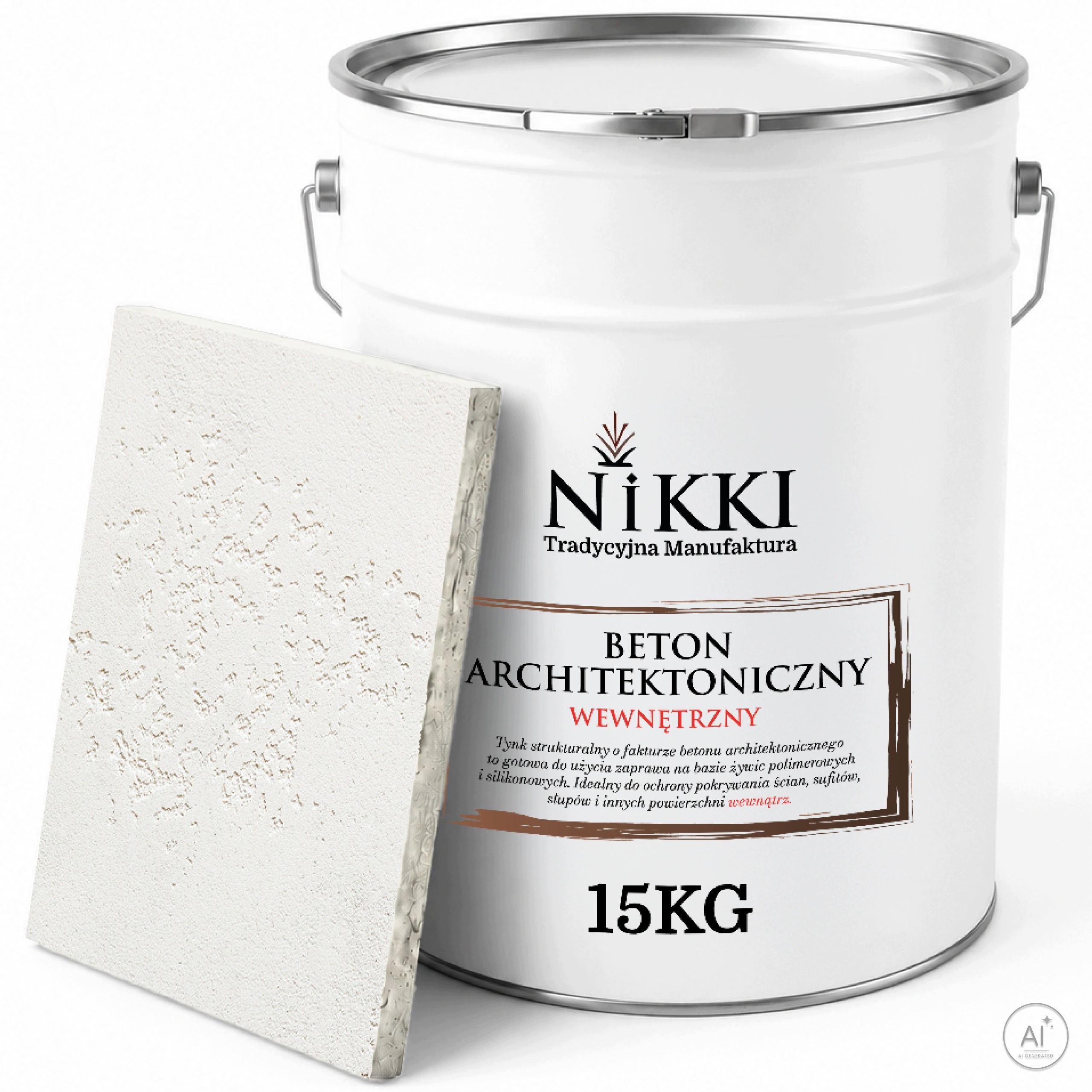 Dekorativní omítka se strukturou Betonu Vnitřní 15 kg Bílá F101 Výkonná Uv