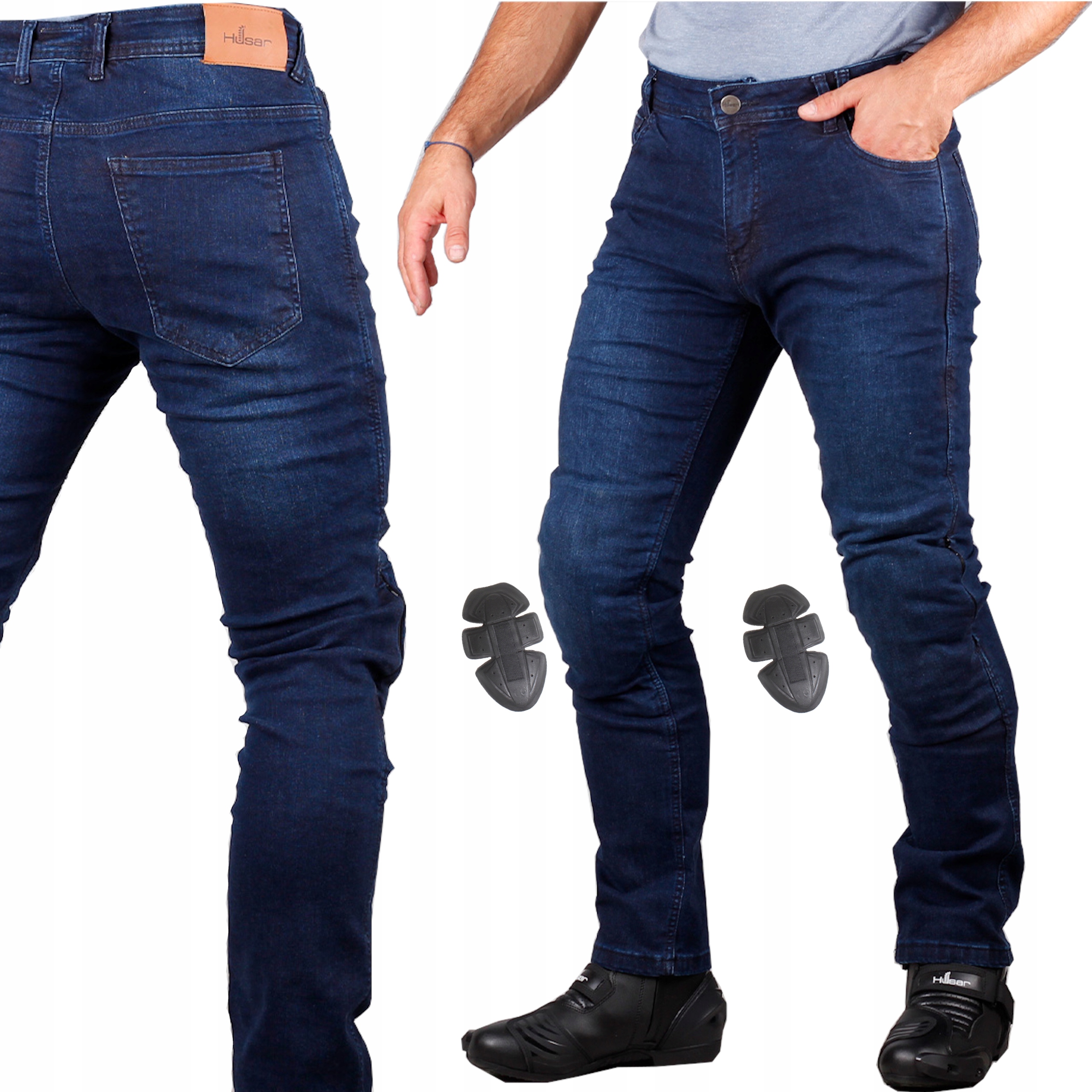 Spodnie jeansy motocyklowe Husar Vexo blue kevlar ochraniacze