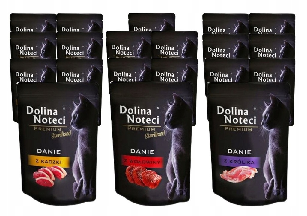 Levně Mokré krmivo pro kočky Dolina Noteci Premium Danie MIX 3 příchutí 20x85 g