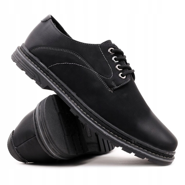 

Czarne Buty Męskie Wizytowe Półbuty Eleganckie
