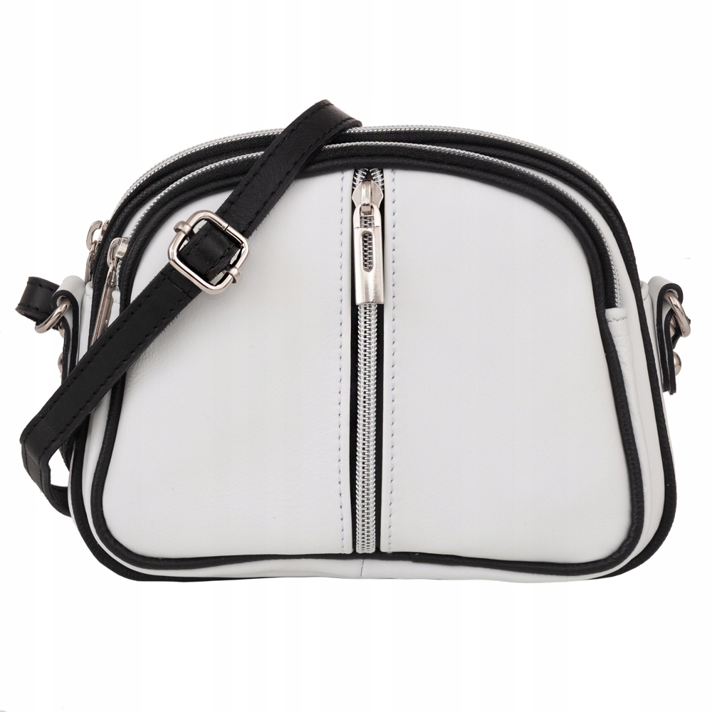 BIAŁA LISTONOSZKA SKÓRZANA WŁOSKA TOREBKA SKÓRA CIELĘCA VERA PELLE