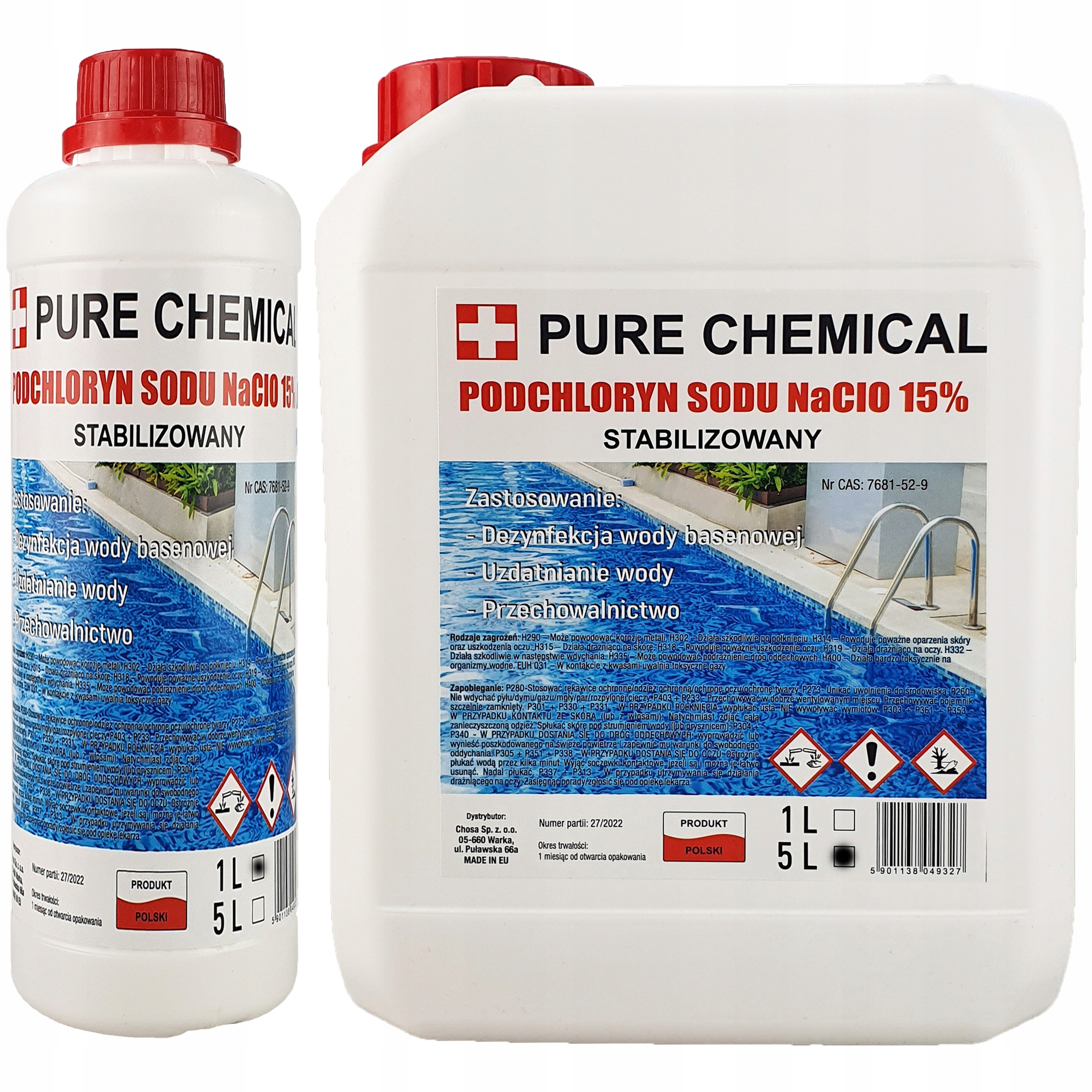 

Podchloryn Sodu 15% Chlor W Płynie Do Basenu 6L