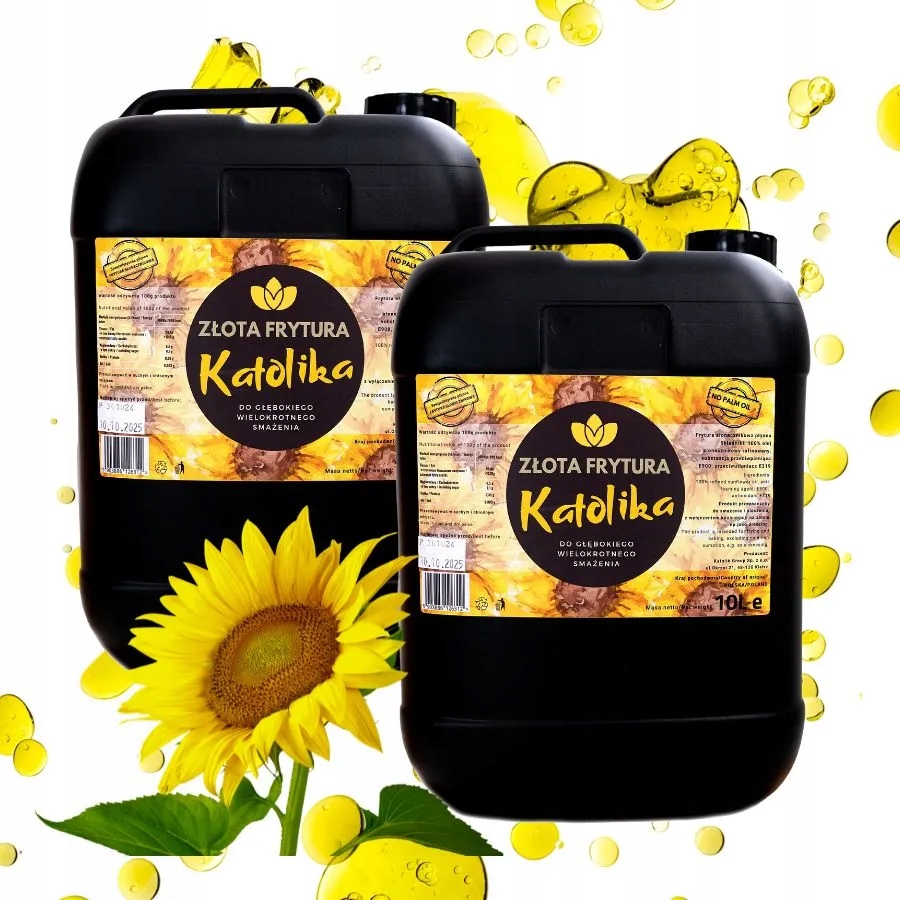 Levně Sada 2 x Zlatá Katolička Slunečnicová Frytura Vysoká Kvalita