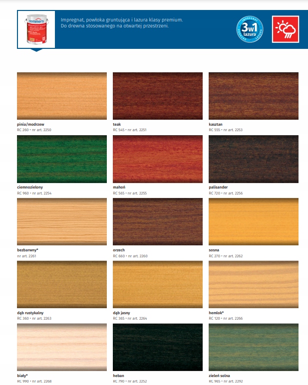 PROMOCJA!! Remmers Impregnat lazurujący HK-Lazura 3w1 2,5l WSZYSTKIE KOLORY Kod producenta hklazur