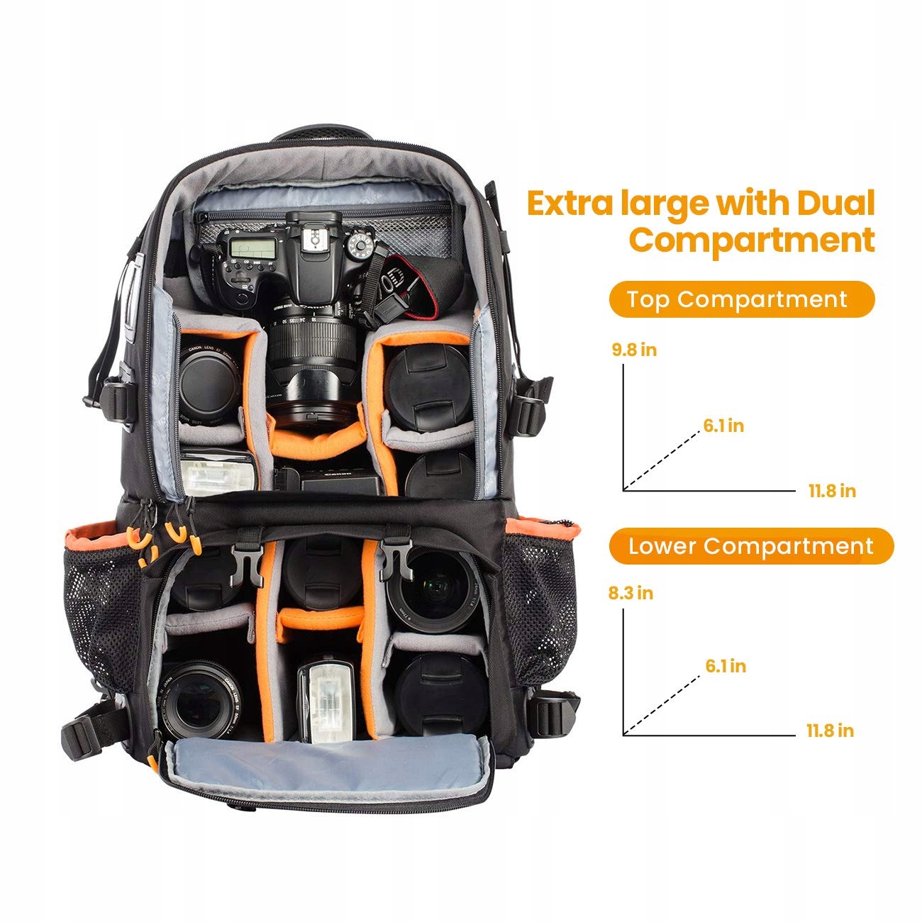 TARION Plecak Foto DSLR SLR z Przegrodą na Laptop 15,6" Wodoodporny 25L — miniatura 2