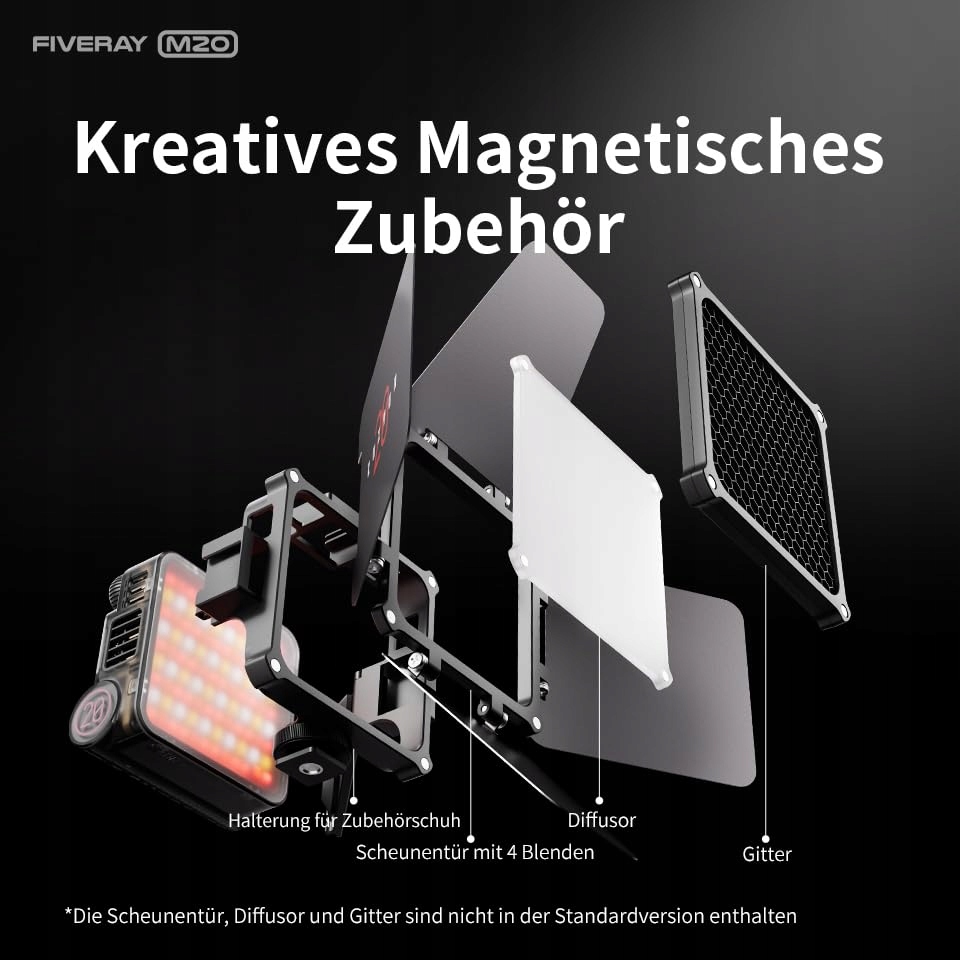 ZHIYUN Fiveray M20 Combo Lampa LED 20W Bi-Color Do Streamingu Magnetyczna — miniatura 5