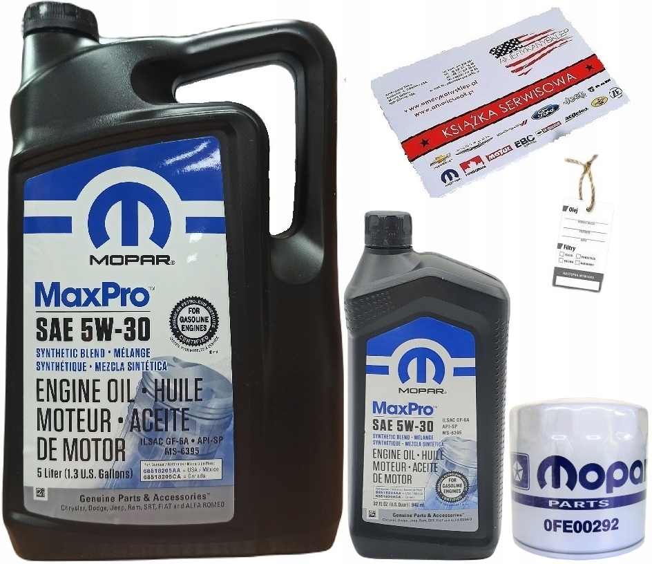 MOPAR 5W30 6L + FILTR OLEJU MO-090 + GRATISY