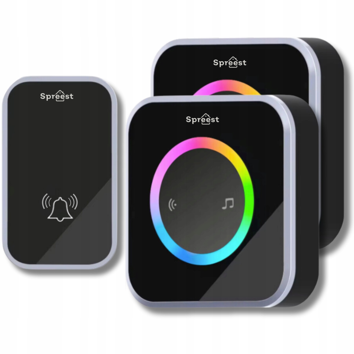 Bezdrôtový Zvonček Pre Dvere Bránku Na Batérie Vodotesný 2 Prijímače