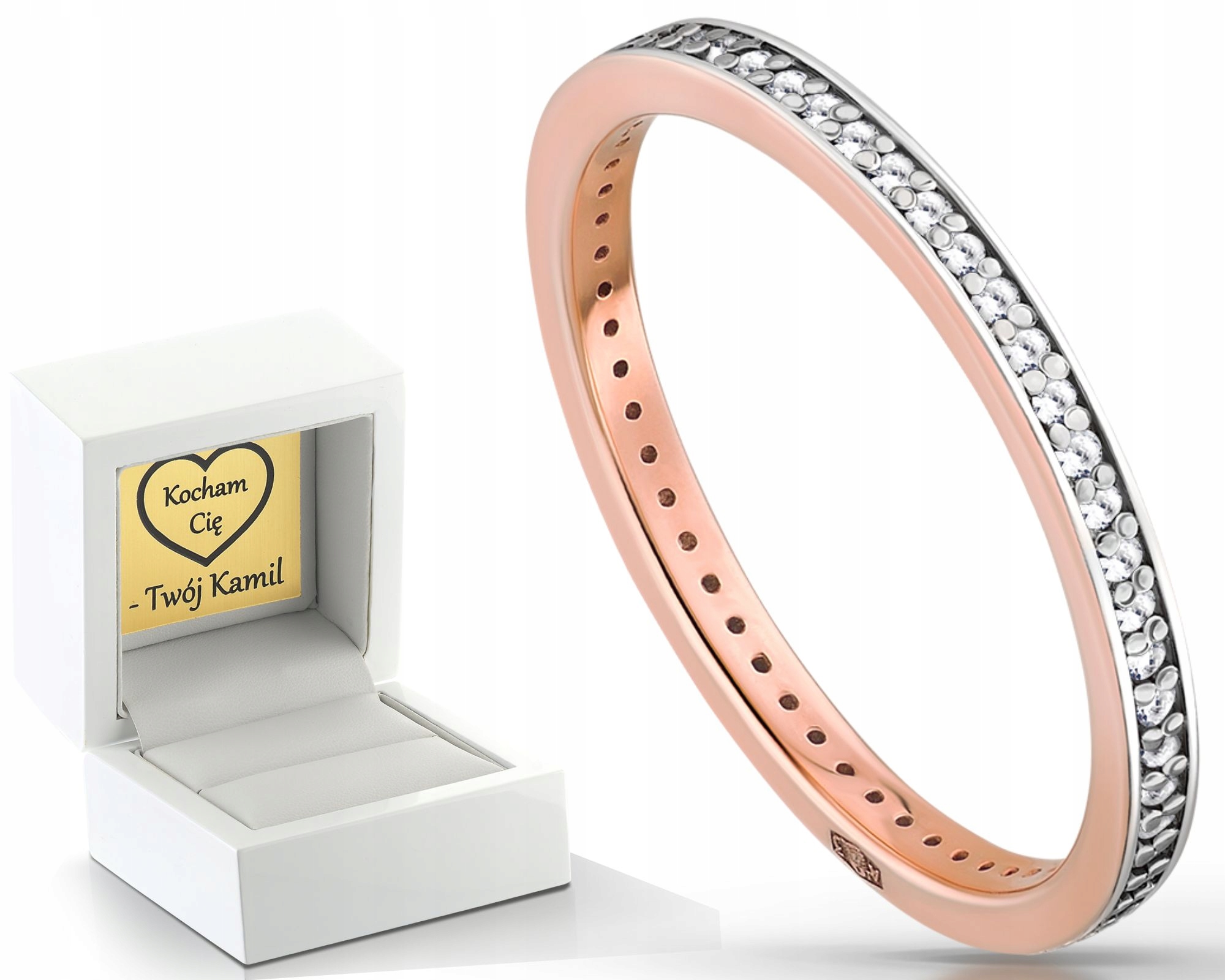 Růžové Zlato Snubní Prsten S Brilianty Kolem 585 Diamantů