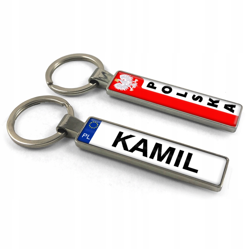 Brelok do kluczy rejestracja z imieniem Polska flaga godło