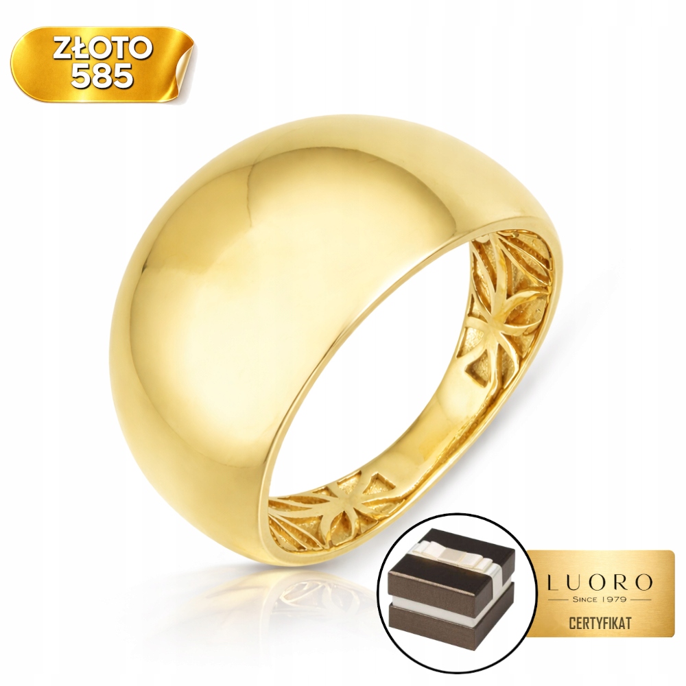 Prstýnek 585 14K Ažurové Květy Hladký Elegantní R16