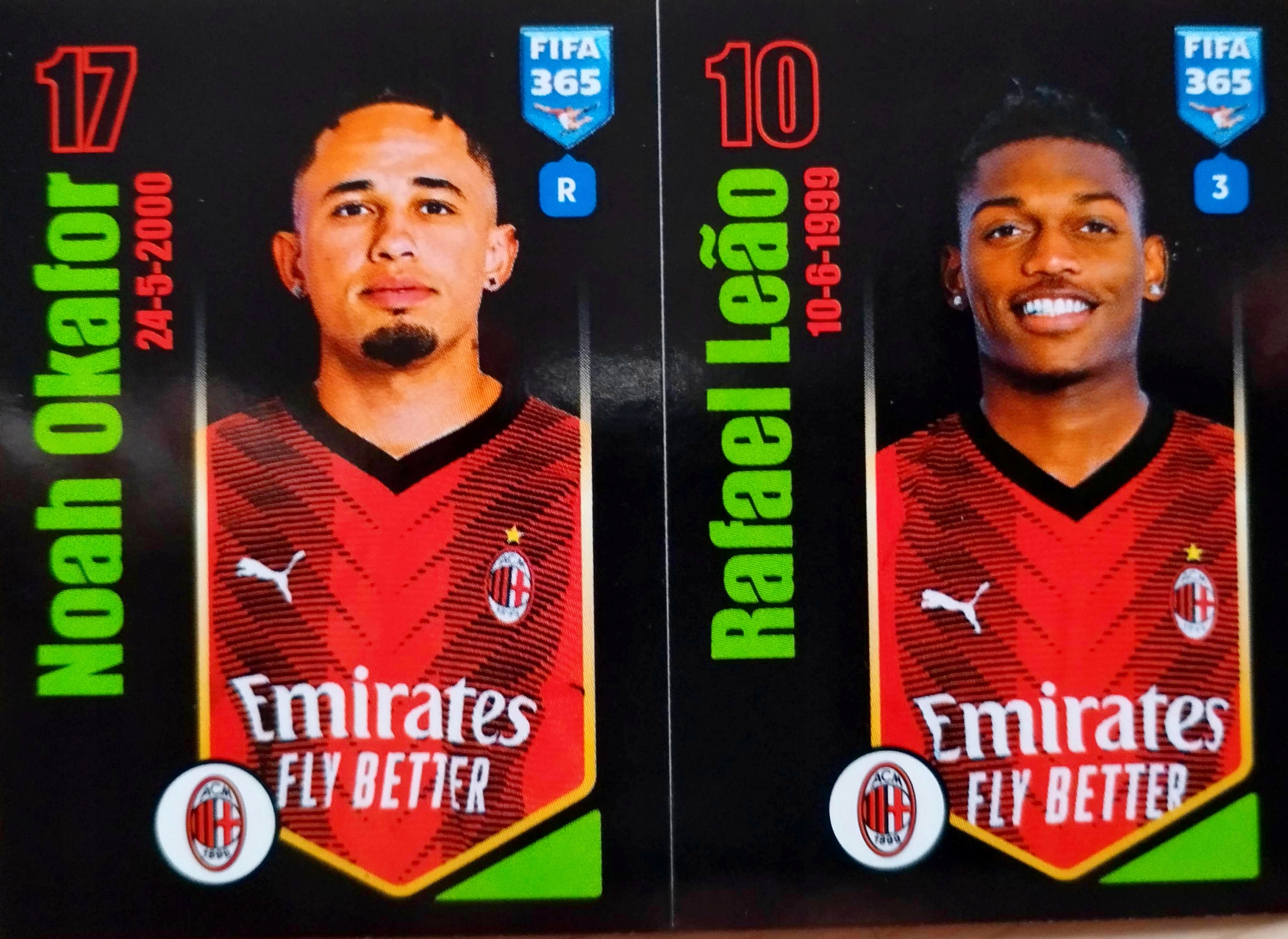 Panini naklejki Fifa 365 2024 Naklejka 354 a b Milan Okafor Leao