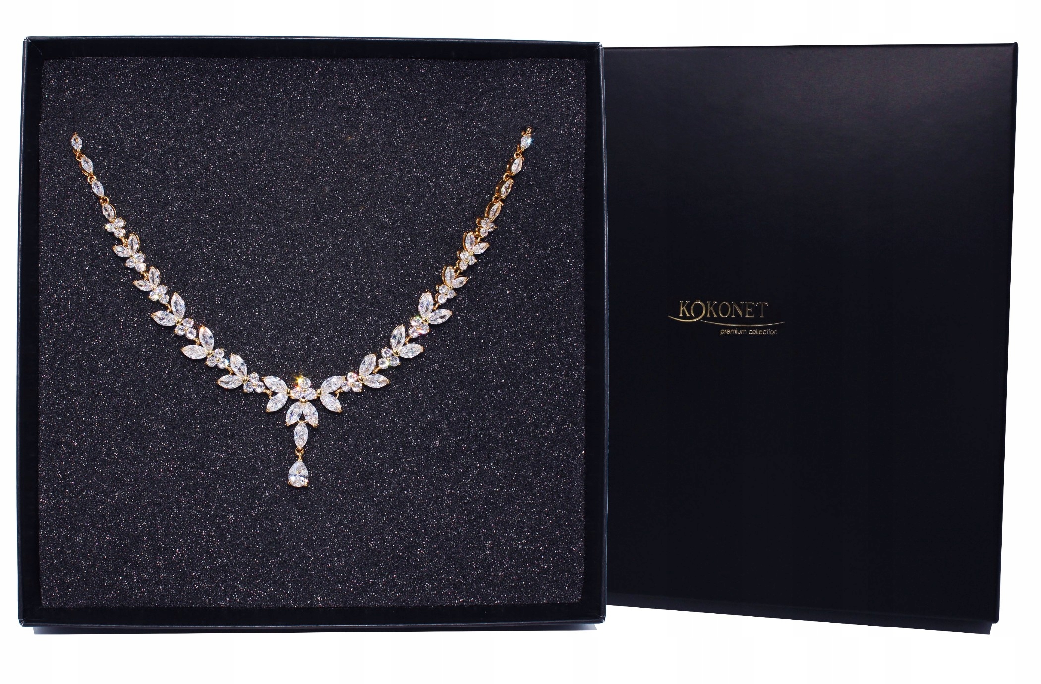 Kolia 18k Zlatý náhrdelník zirkony Blask swarovski