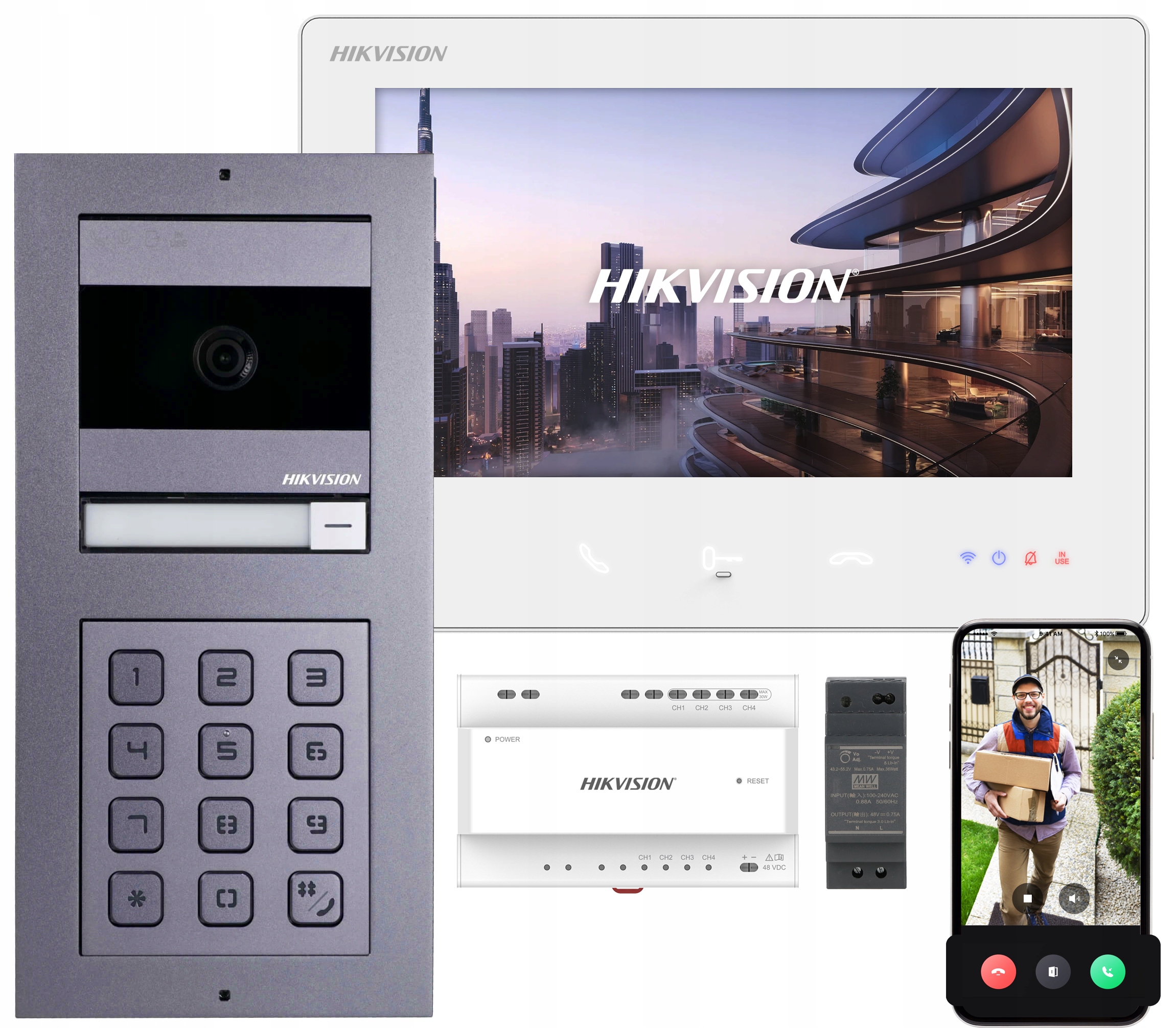 Videovrátnik Hikvision 2-žilový WiFi šifrovač DS-KIS704-ACF2 Podomietkový