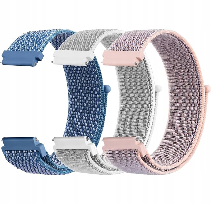 Pásek na hodinky chytré hodinky silikon 20 mm Mugust suchý zip šedý/růžový/modrý