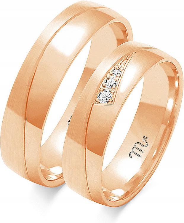 Zlaté moderní snubní prsteny pro svatba 585, 29 30 31, moderní model gravírování