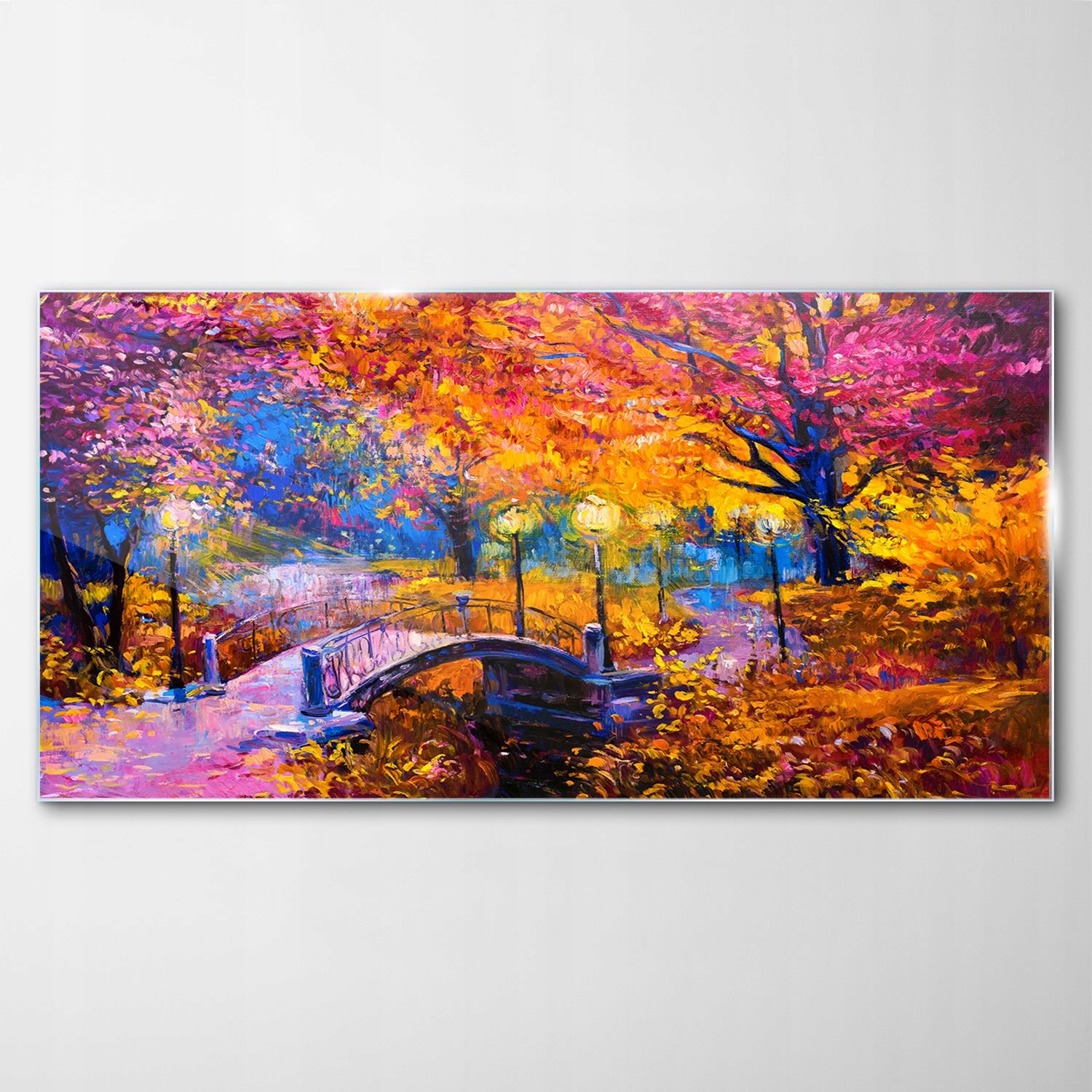 Obraz Sklenená dekorácia Krajina Jeseň Umenie 100x50