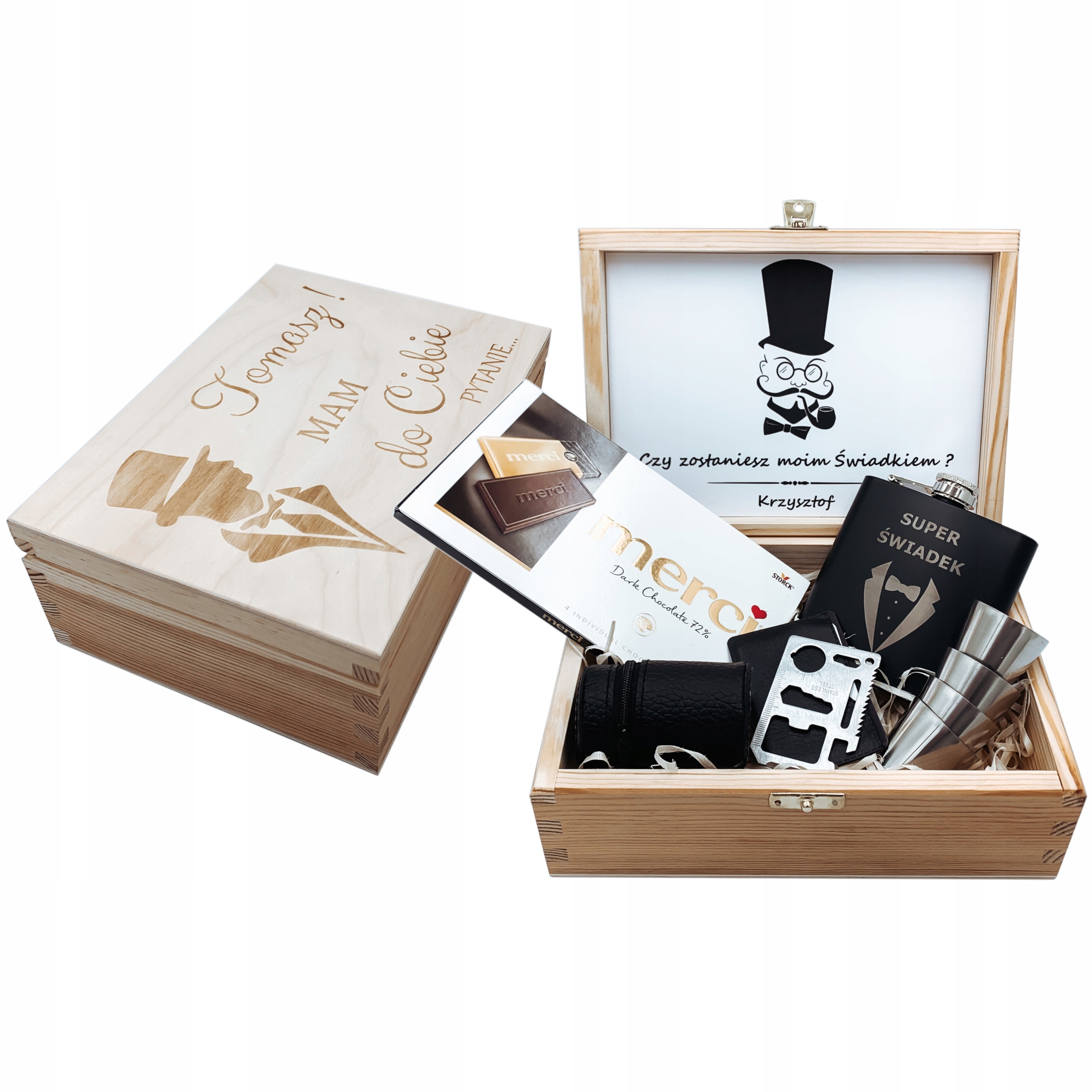 Box Pro Svědka Žádost O Svědectví Placatka Gravírování Skleničky Krabička