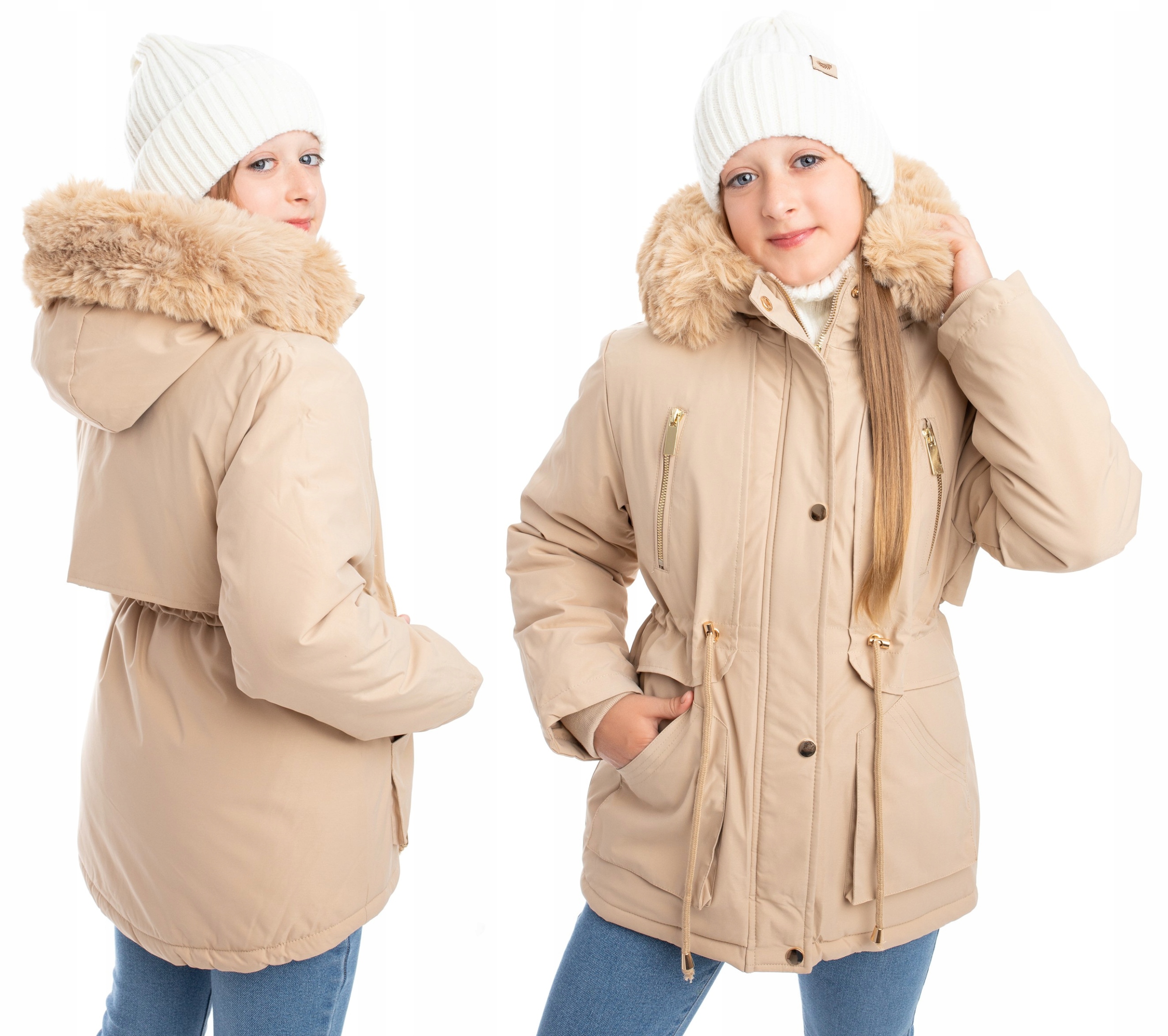 Kurtka Zimowa dla dziewczynki Parka "Mila " 140 146 cm