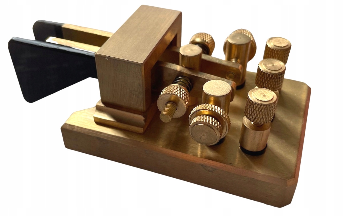 JNCRadio K-1 Gold mosiężny klucz manipulator dwudźwigniowy Cw do telegrafii