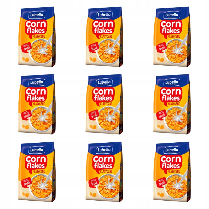 Lubella Corn Flakes Klasické kukuřičné vločky 500 g X9