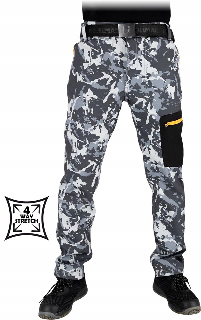 Spodnie robocze softshellowe elastyczne stretch Softshell moro Orkan