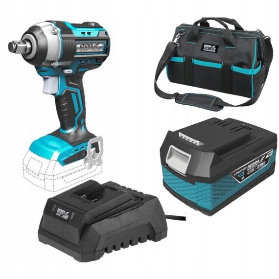 Dedra aku rázový uťahovač 18V/1*4Ah Sas+all, 1/2", 280Nm, taška DED7020