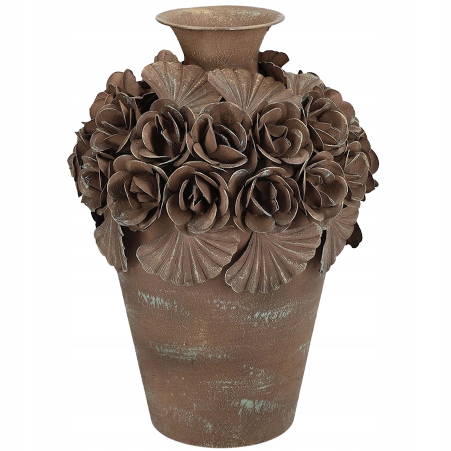 Váza Na Kytice Květiny Loft Hnědá 30 cm Do Obývacího Pokoje Domu Boho Retro Loft