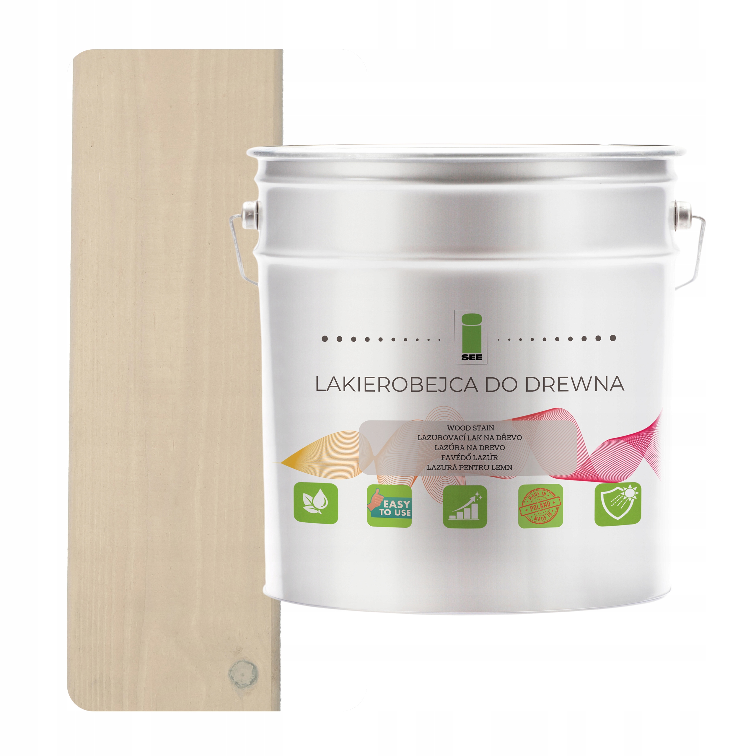 Lak na dřevo béžový hydrofobní bez zápachu, polomatný, 3v1 2,5L H4164