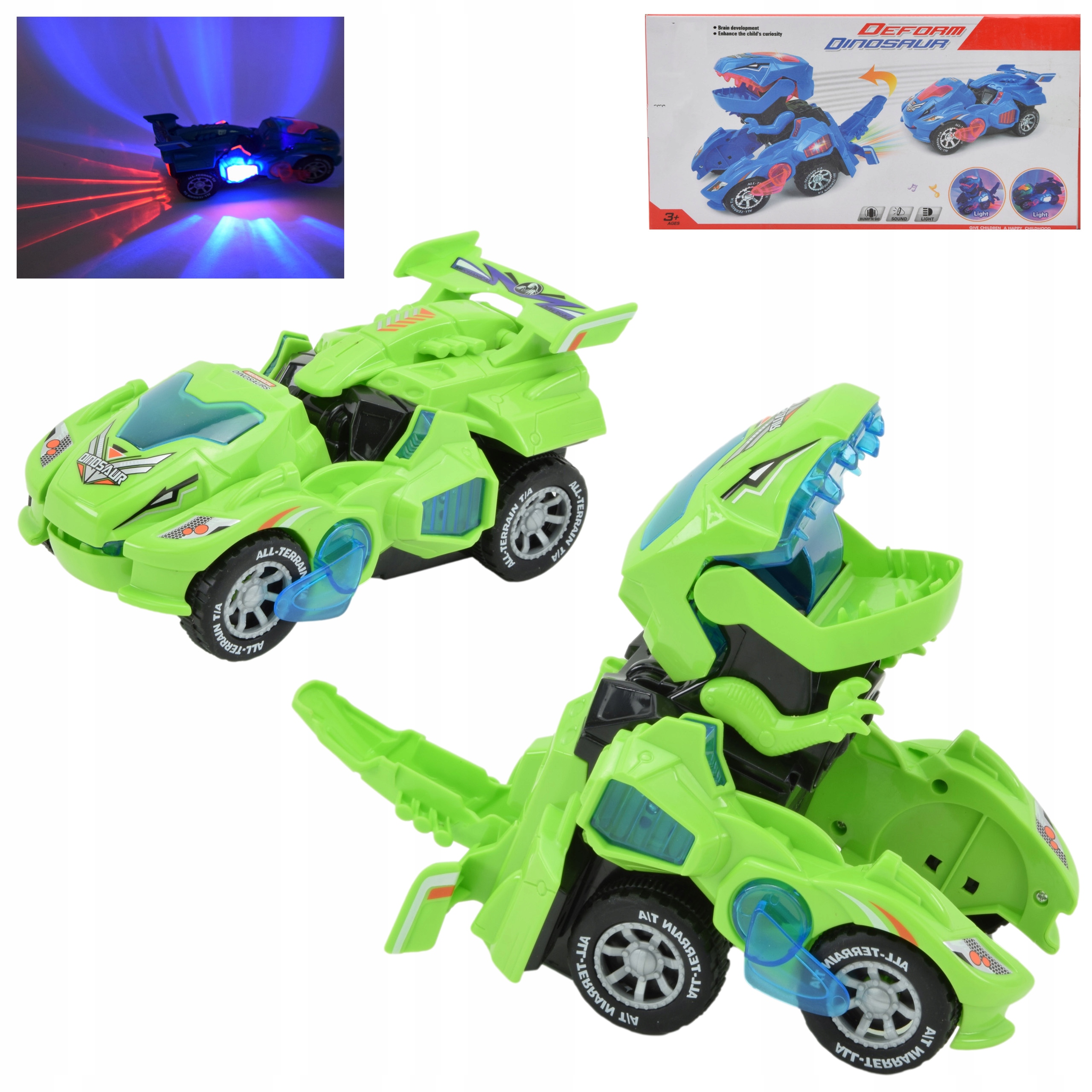 

Auto Robot Zabawka Dinozaur Transform 2W1 Samochód