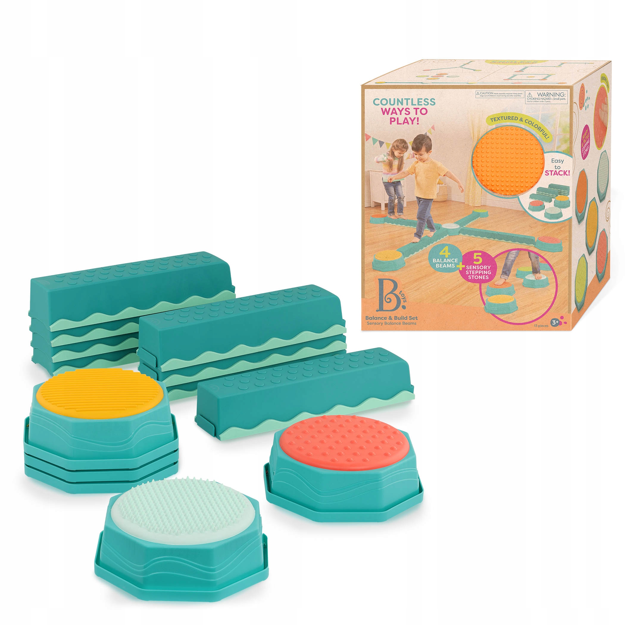 Kombinacyjna ścieżka sensoryczna belki i pola sensoryczne B.Toys 13 el.