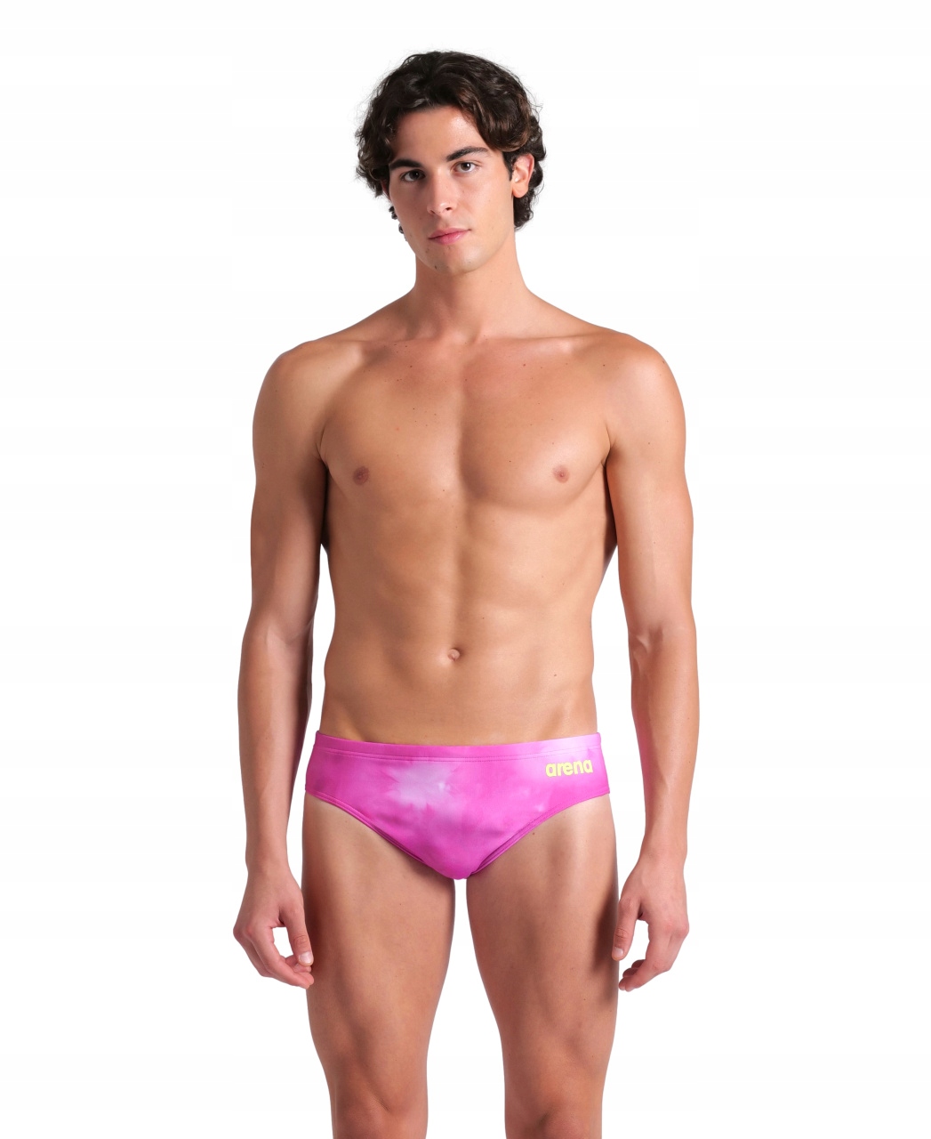 Plavky Arena Swim Briefs Allover Shocking Pink Multi 80