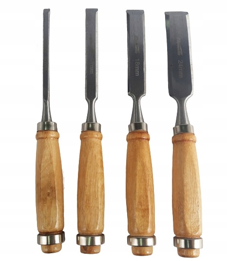 DŁUTA STOLARSKIE PŁASKIE KPL. 4 SZT. UCHWYT DREWNO