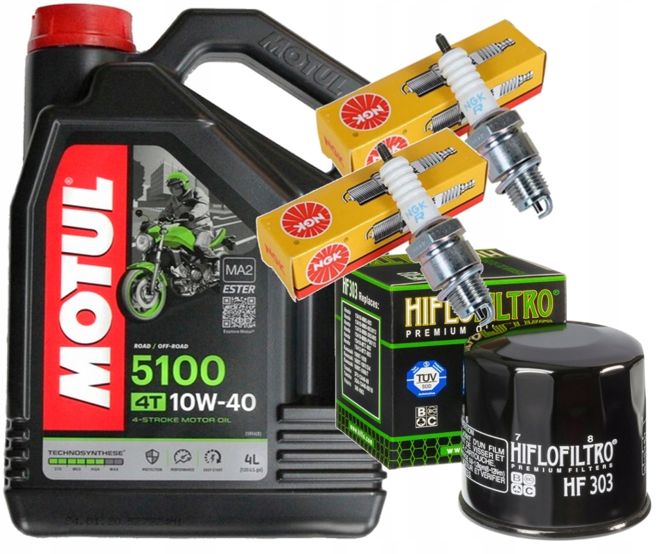 DR9EA ZESTAW MOTUL 5100 4L FILTR ŚWIECE KAWASAKI EN500 97-02 07-09