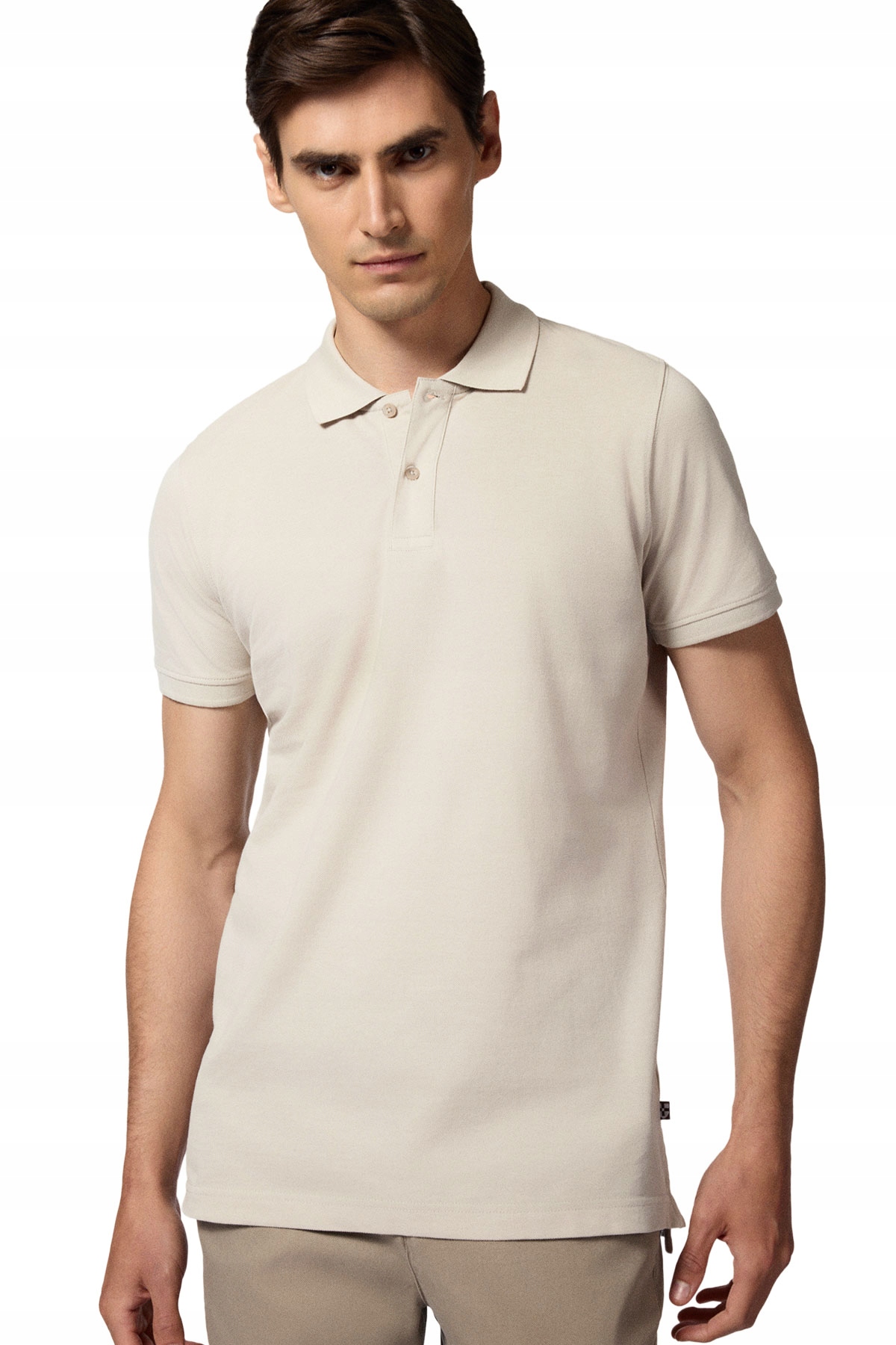 Koszulka Polo Męska Bawełniana Jasnobeżowa Próchnik PM5 XL