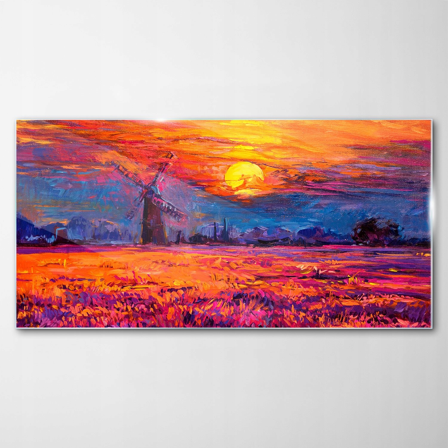 

Obraz na Szkle Dekor Wschód Słońca Młyn 100x50